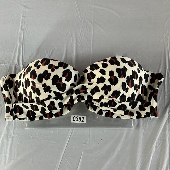 NWT Kate Spade New York Leopard Print Bandeau Bikini Top With Optional Straps XL - Picture 10 of 11
